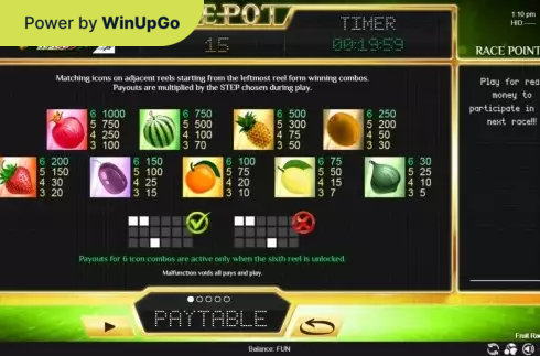 Oýun awtomaty Fruit Race Deluxe
