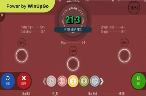 Мошини бозӣ Blackjack 21plus3 Felt